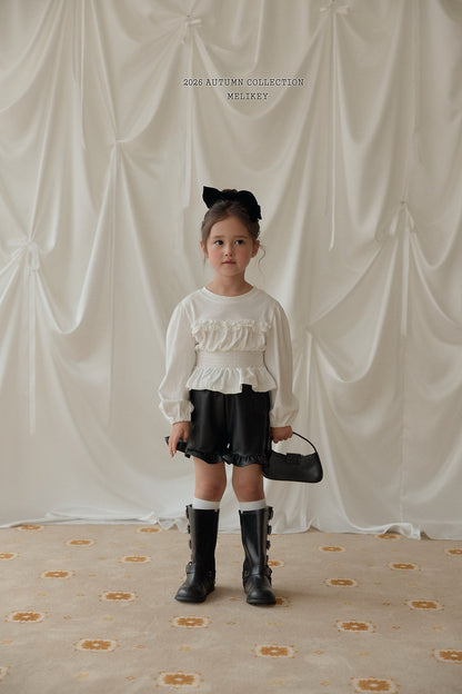 melikey leather frill pants (~80-140cm)