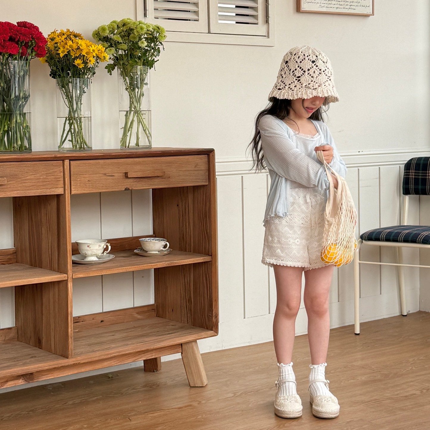 ninibello sherbet sleeveless cardigan set (80-130cm)