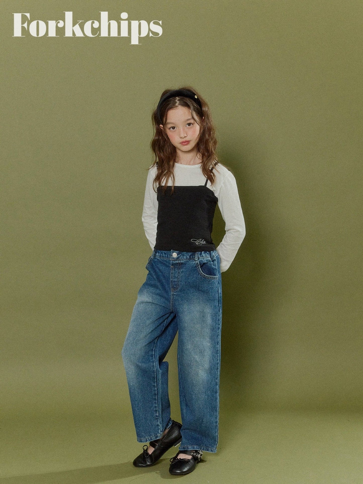 FORKCHIPS canvas denim pants (95-160cm)