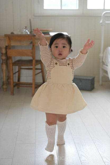 the beige earring suspender suit (6-18m)