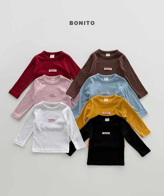 bonito color rib tee (~80-140cm)