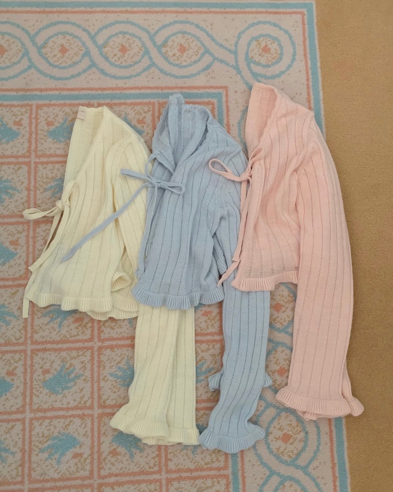 荷葉花邊綁帶蝴蝶結開衫 *共3色