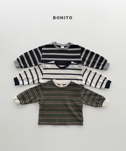 bonito haru stripe rib tee (~80-140cm)