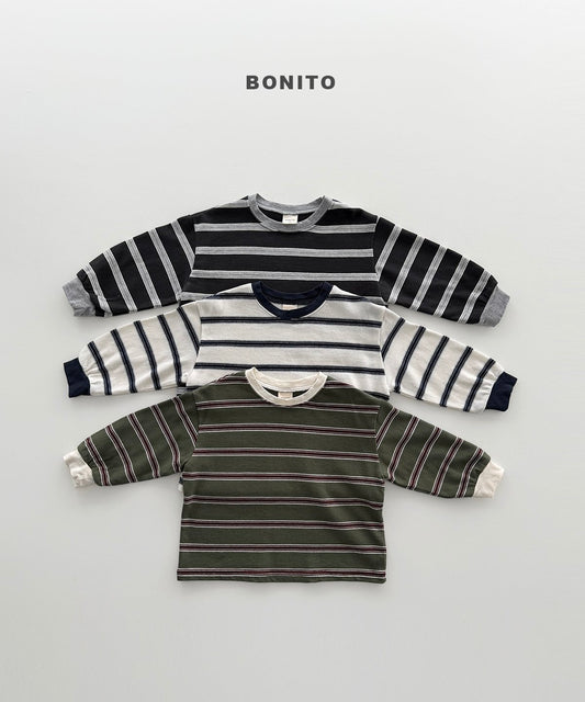 bonito haru stripe rib tee (~80-140cm)