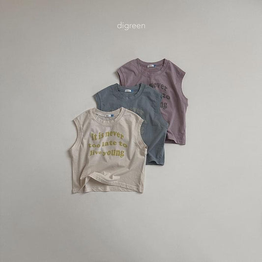 Digreen It is never too late 英文字母無袖上衣 (kids 85-130cm)