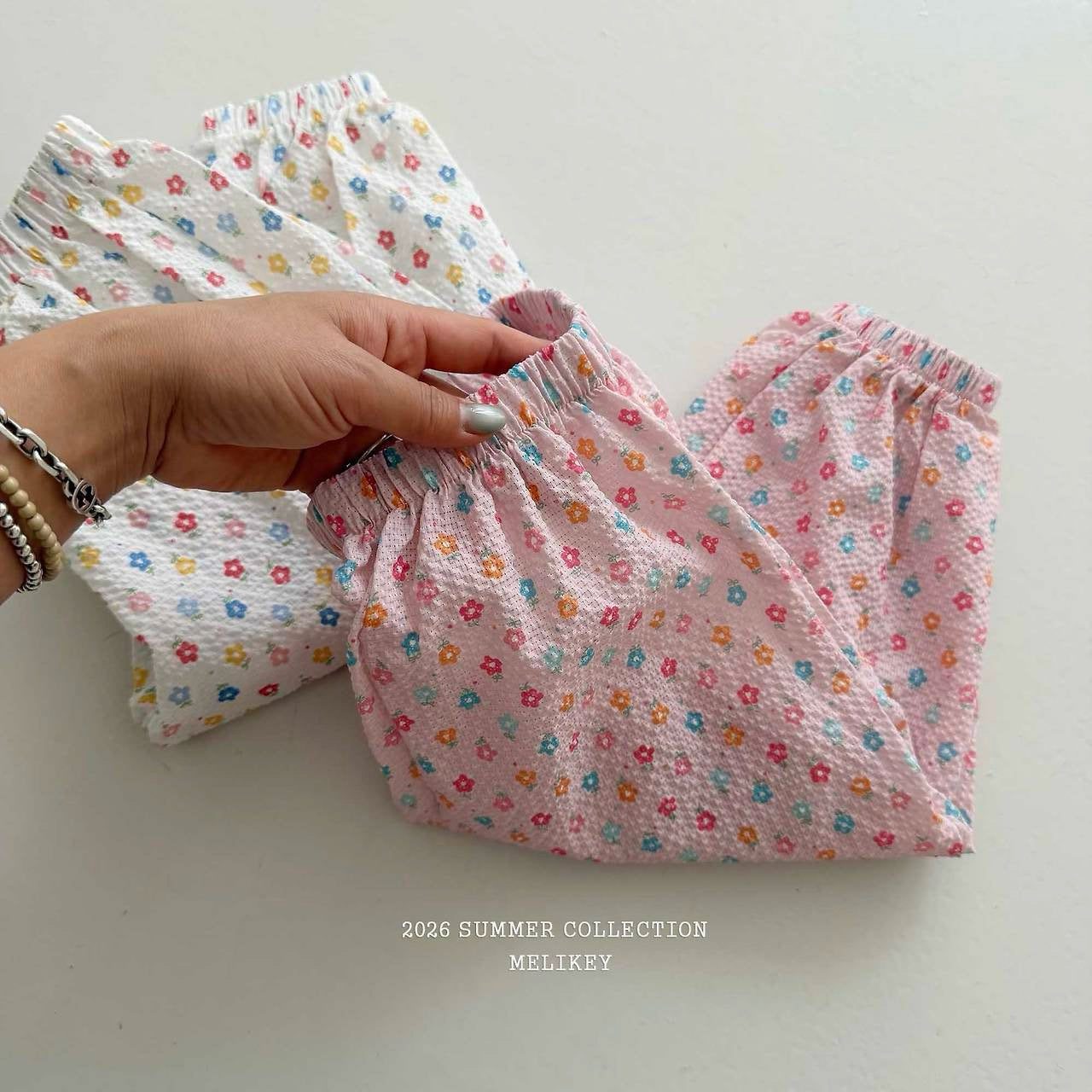 melikey jelly flower jogger pants (~80-140cm)