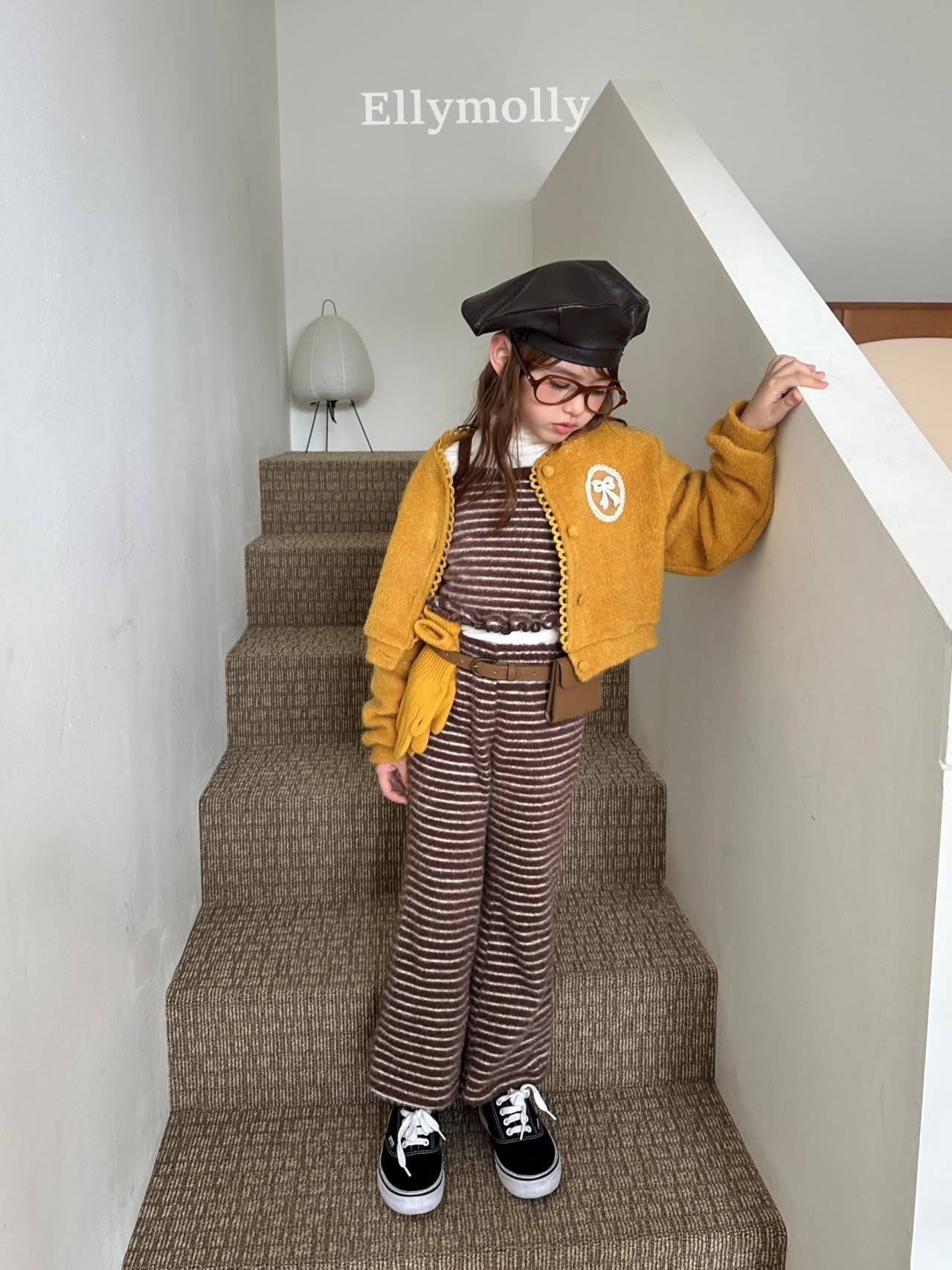 EllyMolly 軟糯毛絨絨蝴蝶結外套(90-160cm)