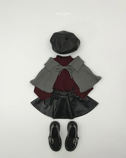 HAROHARO brownie knit cape