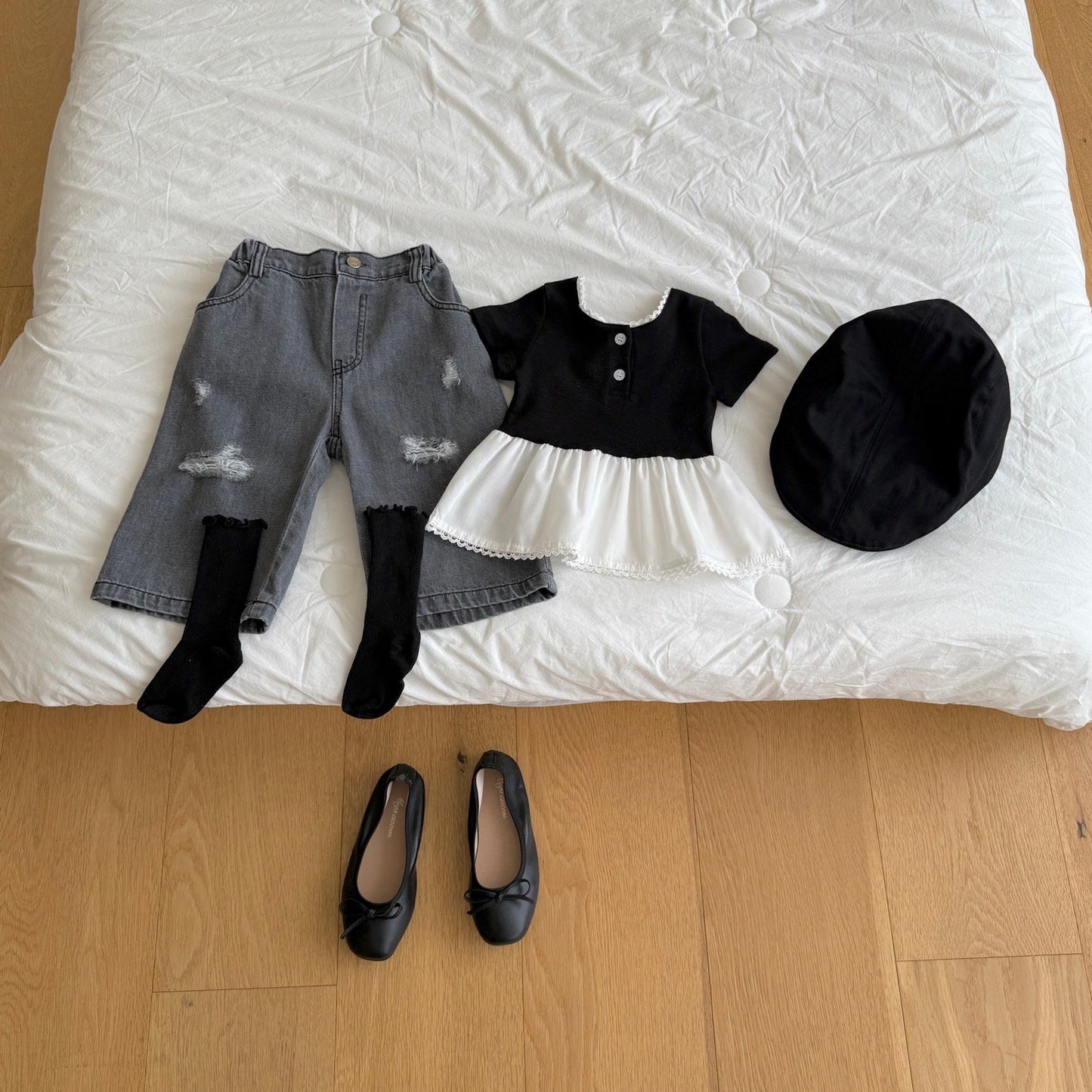 ninibello damaged ice denim pants (80-130cm)