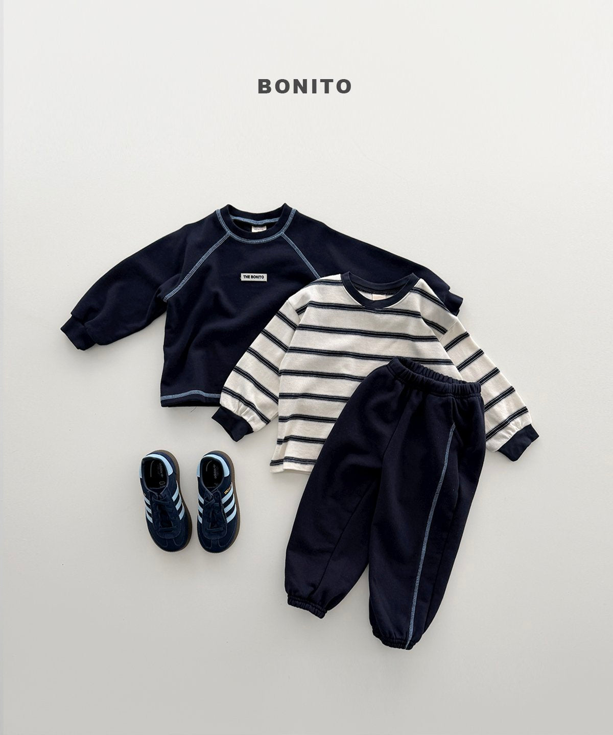 bonito haru stripe rib tee (~80-140cm)