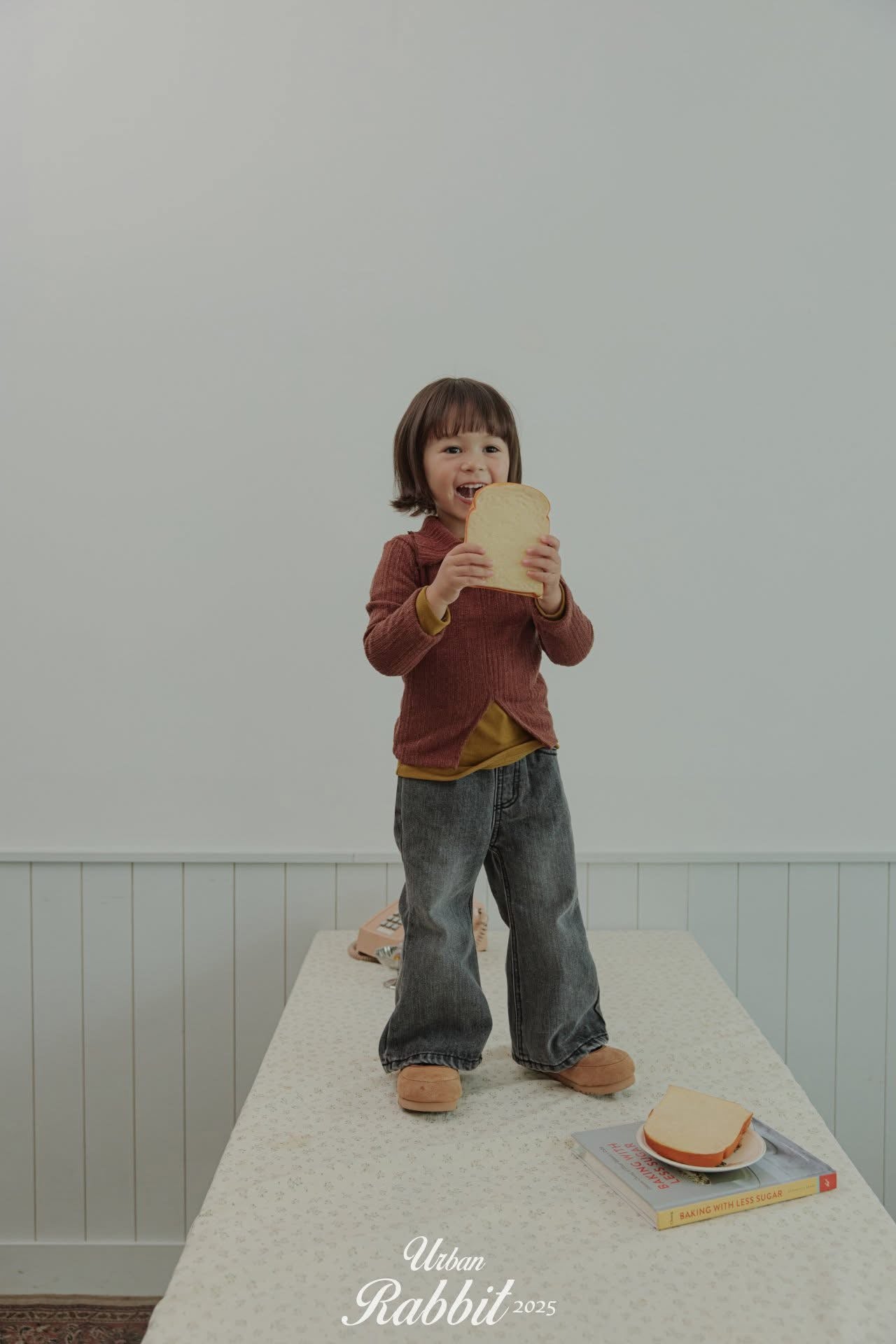 Urban Rabbit 藍黑牛仔喇叭長褲 (80-140cm)