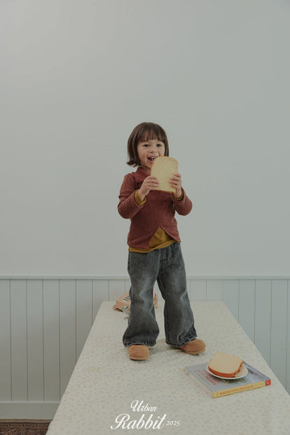 Urban Rabbit 藍黑牛仔喇叭長褲 (80-140cm)