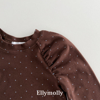 ELLYMOLLY giselle dot shirring t-shirt (90-145cm)