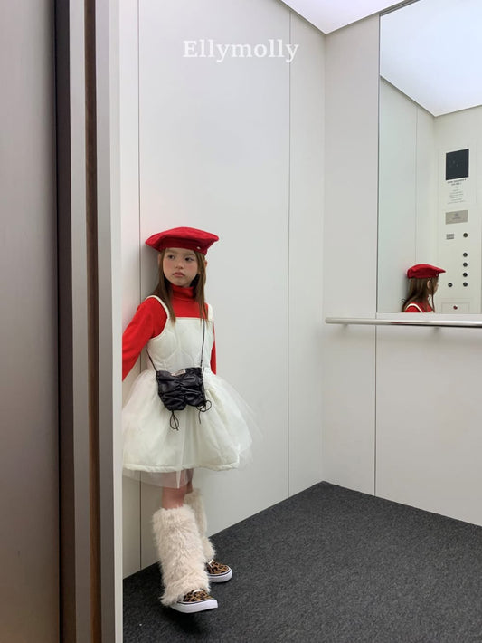 EllyMolly 絎縫吊帶網紗裙 (90–145cm)