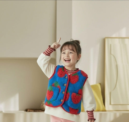 Orangemom 笑臉草莓背心外套 (95-140cm)