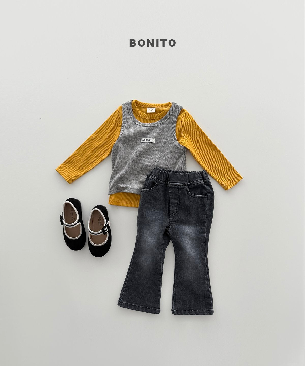 bonito color rib tee (~80-140cm)