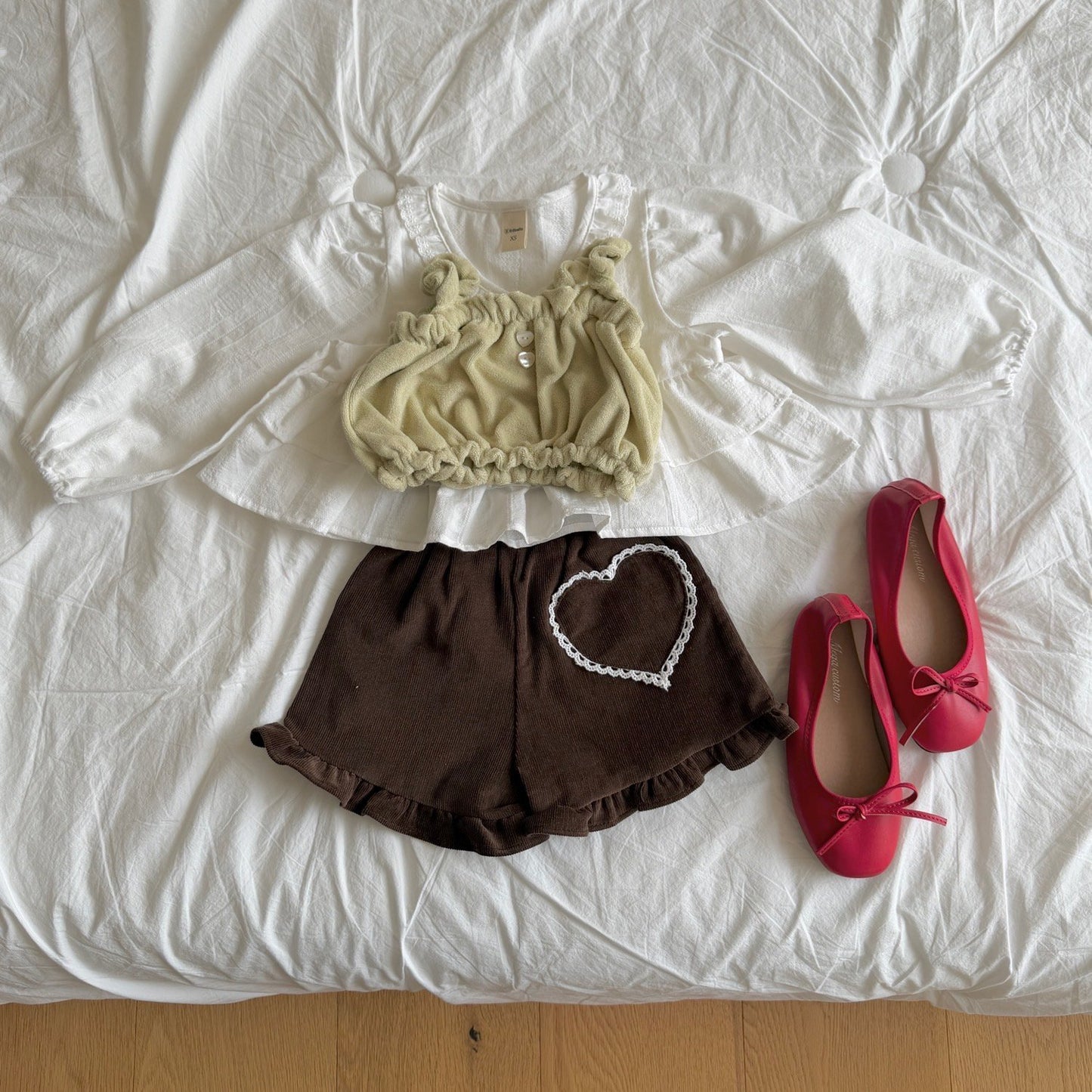ninibello heart corduroy frill pants (80-130cm)