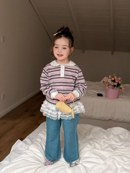 aiai cherry line collar red t-shirt (95-140cm)