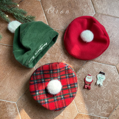 OREN eve fur pom pom beret (bebe)