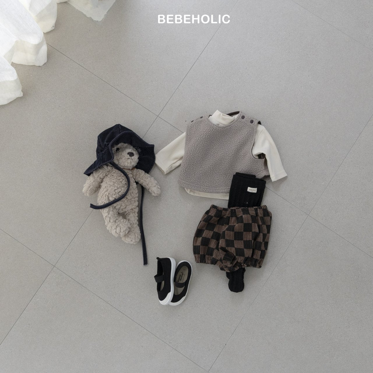 bebeholic dart check pants (3-18m)