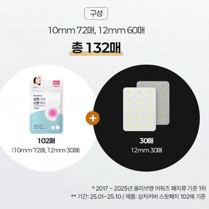 Olive Young 人氣隱形暗瘡貼🏆 ｜102+30貼裝