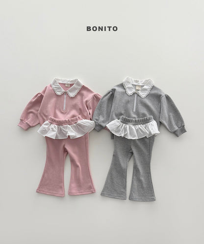 bonito shirred collar zip-up set (~80-140cm)