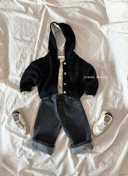 creambbang hood knit cardigan (~85-150cm)