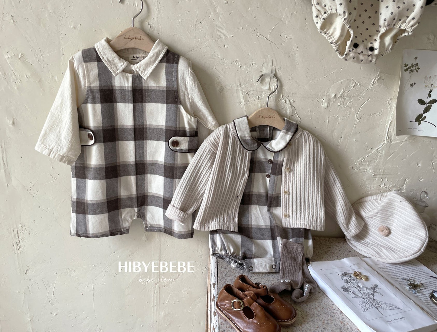 hibyebebe british check overalls
(75-90cm)