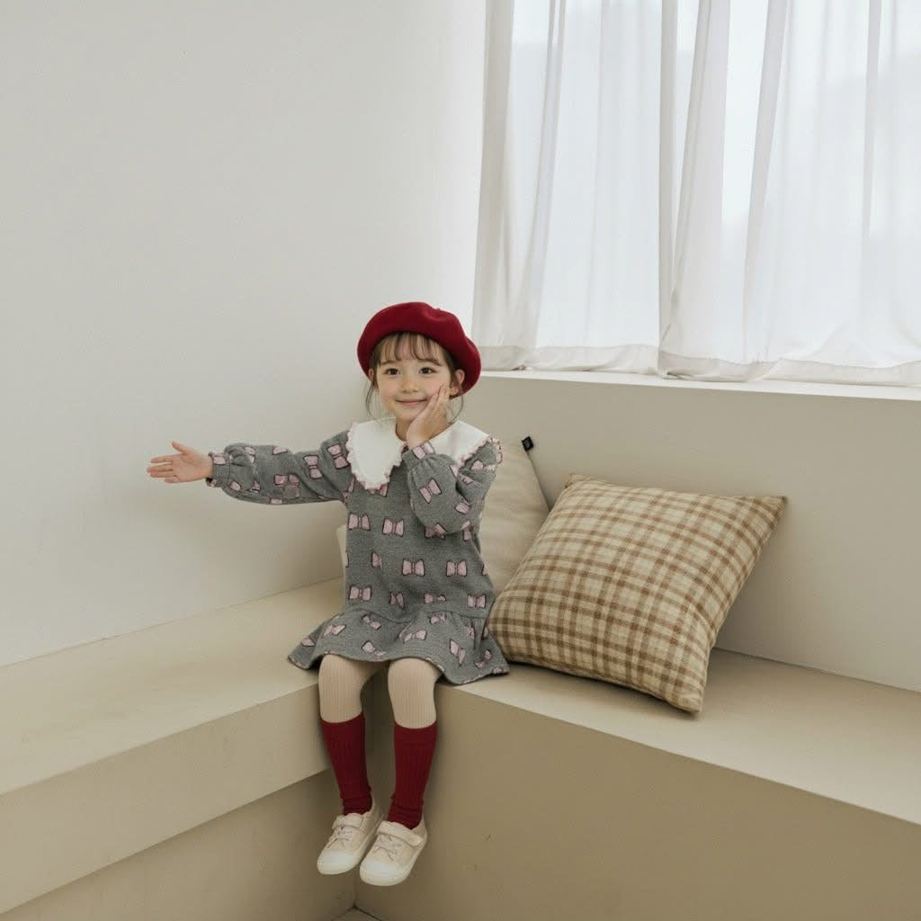 Orangemom 大翻領蝴蝶結連衣裙 (95-140cm)