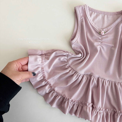 melikey rose frill tank top ,(~80-140cm)