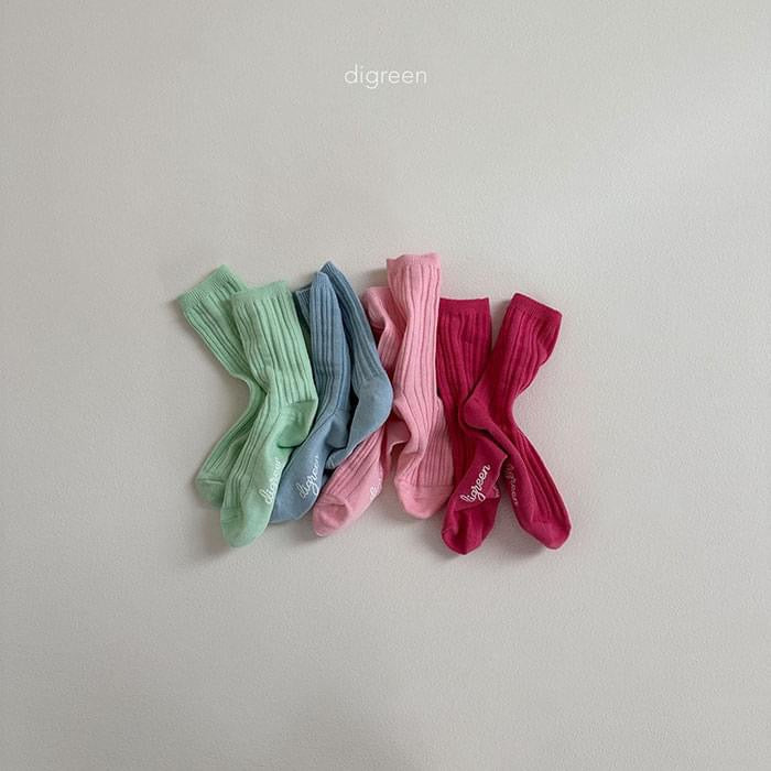 Digreen 糖果色羅紋襪襪組/4雙入 (12-23cm)