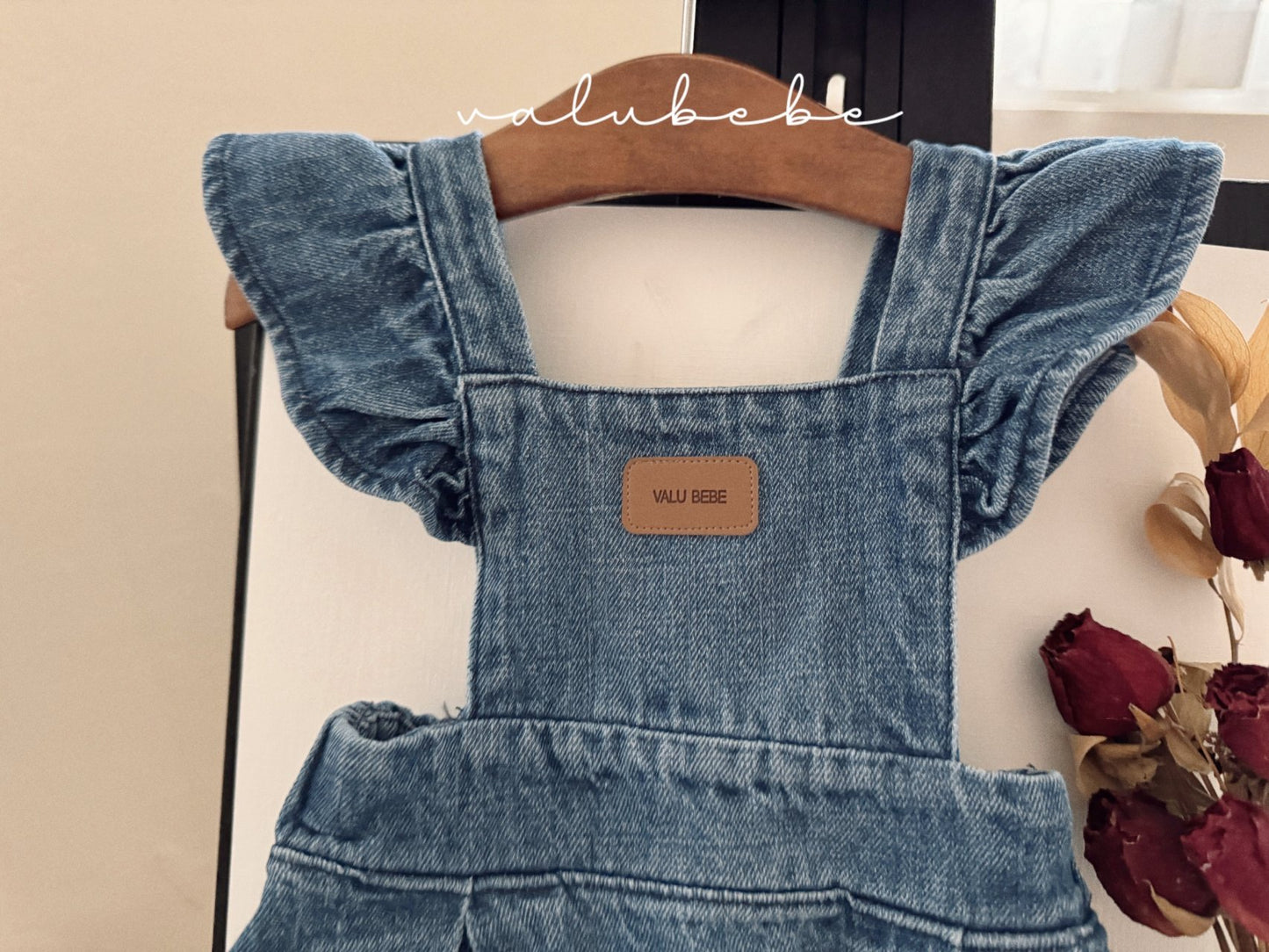 valubebe frill wing denim ops (6-24m)
