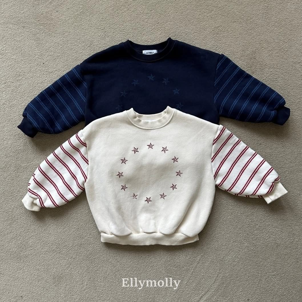 EllyMolly 五角星條紋拼接上衣 (90-160cm)