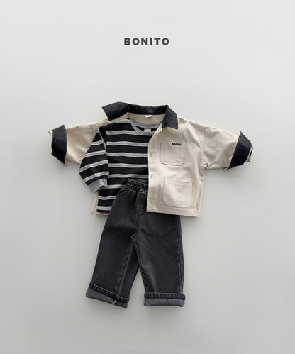 bonito leather collar jacket (~80-140cm)
