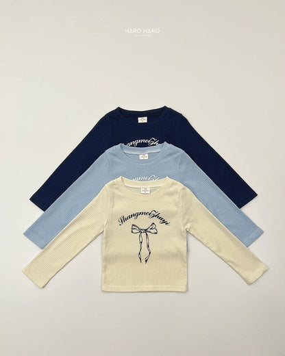 HAROHARO bling ribbon rib tee (85-140cm)