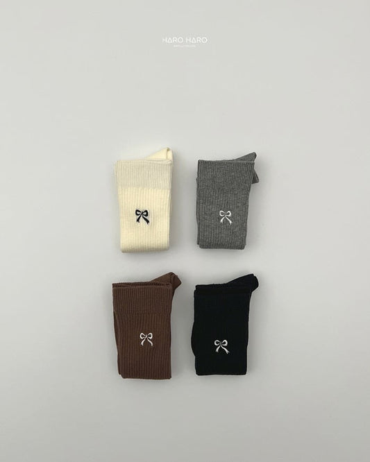 HAROHARO ribbon embroidery socks (3-9y)