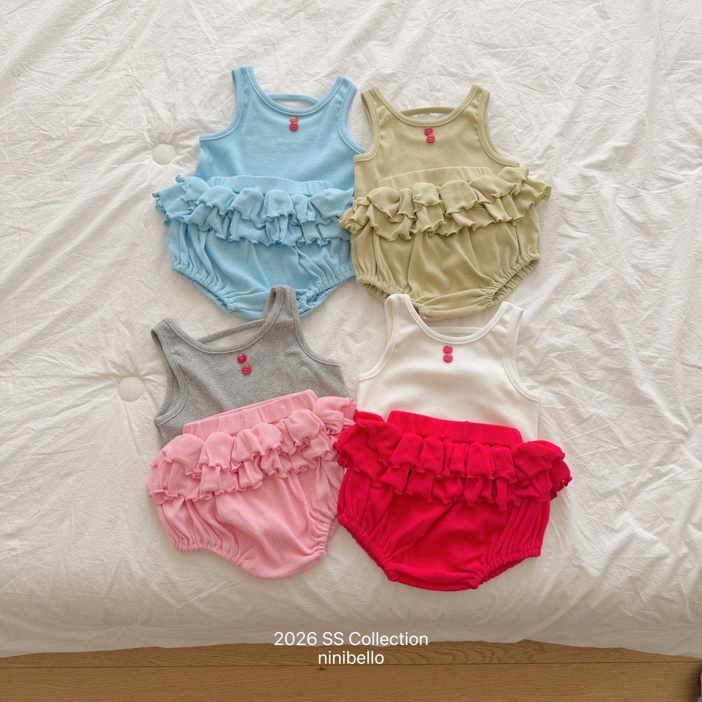 ninibello tomato button sleevelesss top(baby)