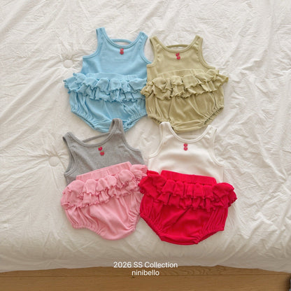 ninibello tomato button sleevelesss top(baby)