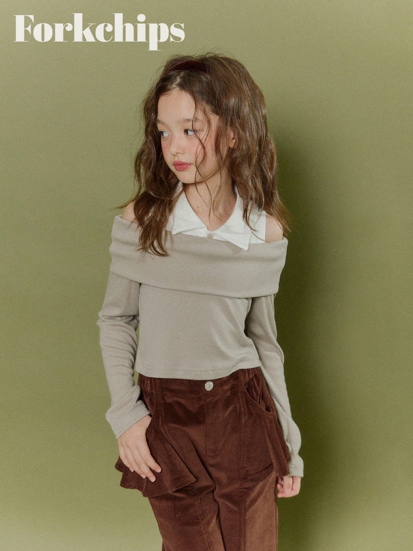 FORKCHIPS maple shoulder t-shirt (95-160cm)
