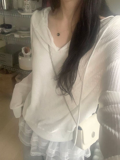 簡約條紋抽繩帽上衣 *共2色