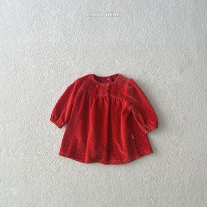 LINDO dot velvet dress(3-18m)