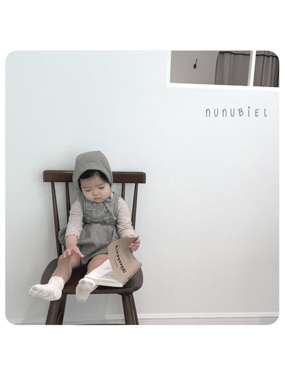 nunubiel twill romper&bonnet (3-18m)