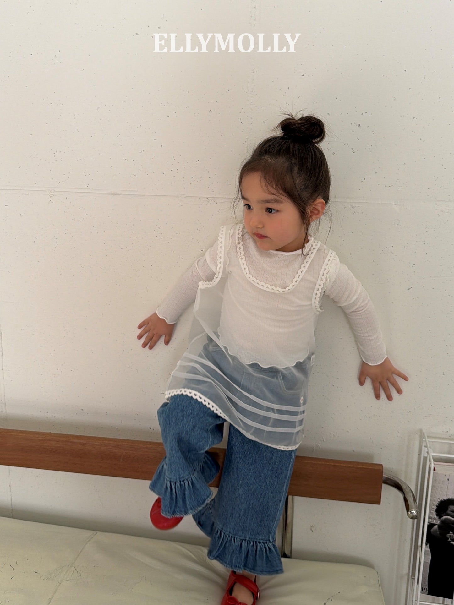 ELLYMOLLY jelly frill denim pt (90-145cm)