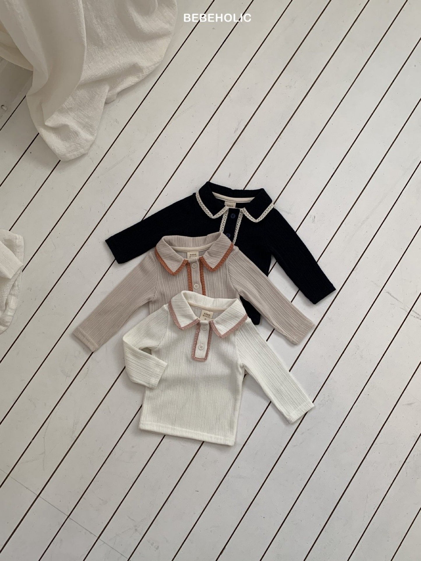 bebeholic peach lace tee (3-18m)