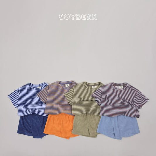 Soybean 寬鬆條紋短褲套裝 (75-133cm)