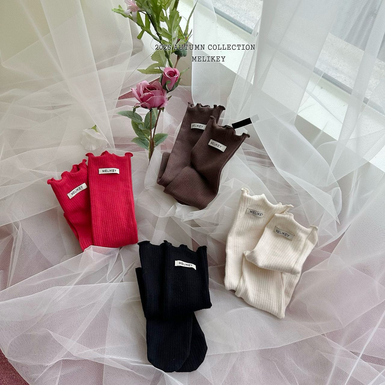 melikey basic rib socks