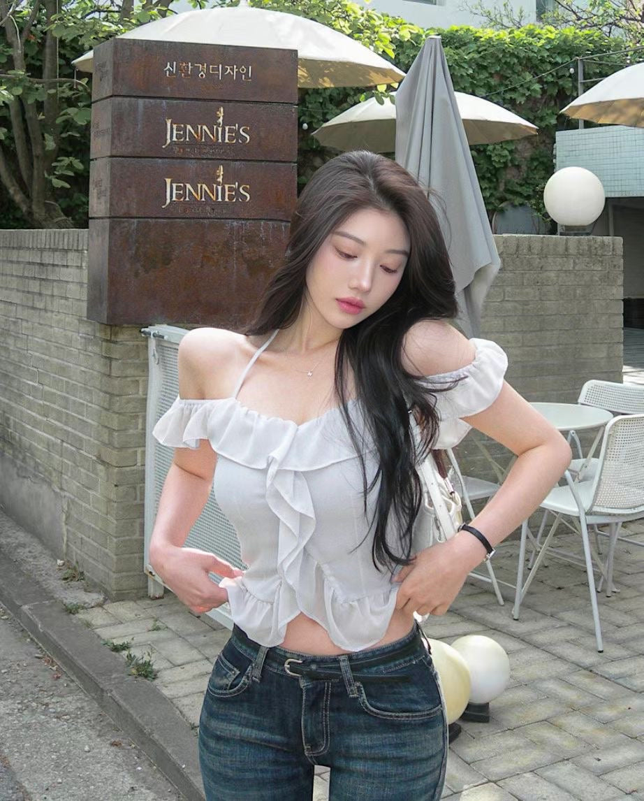 輕紗荷葉邊設計感blouse *共2色