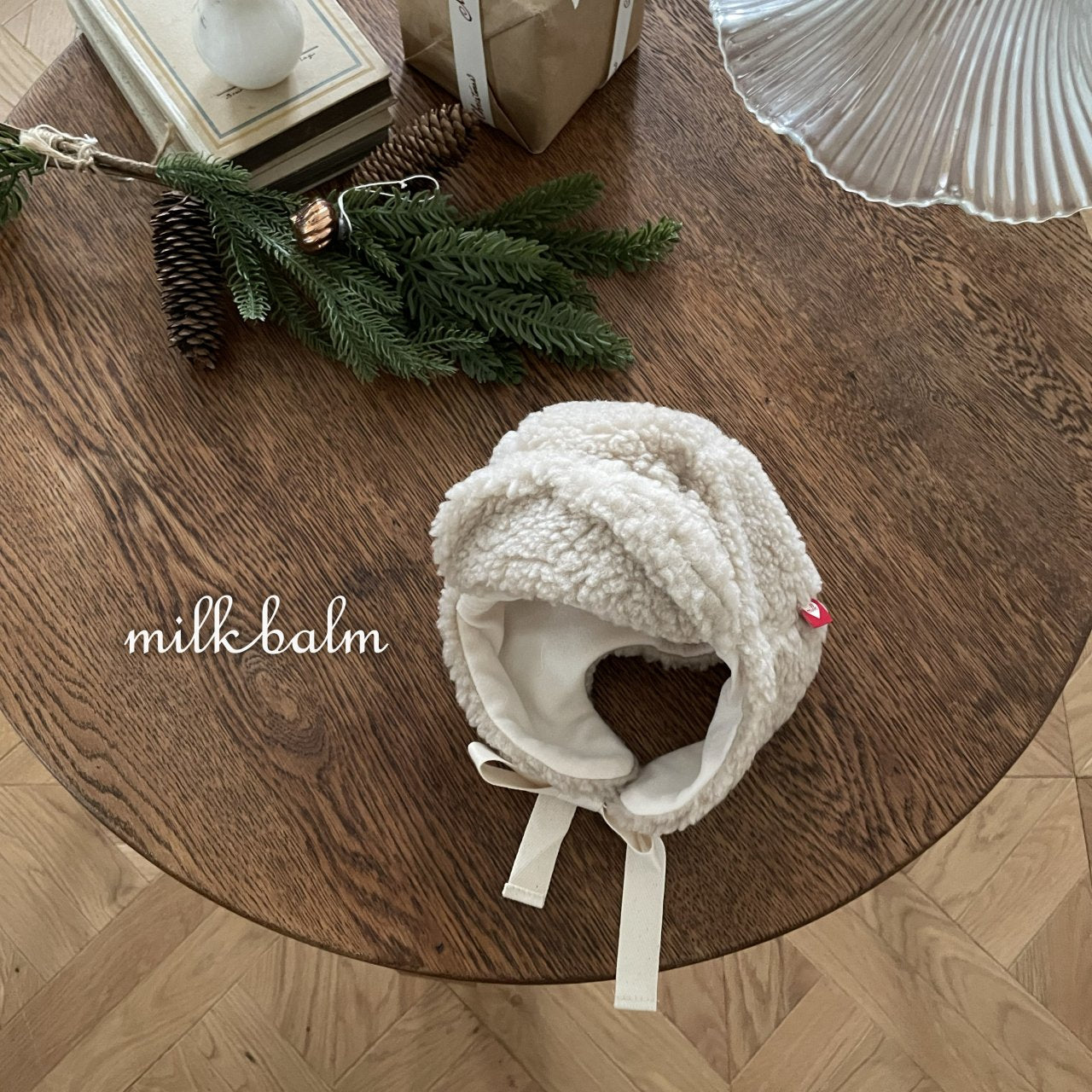 milkbalm cotton candy earflap hat