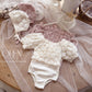 OREN lavender mini rose swimsuit bonnet set (75-100cm)