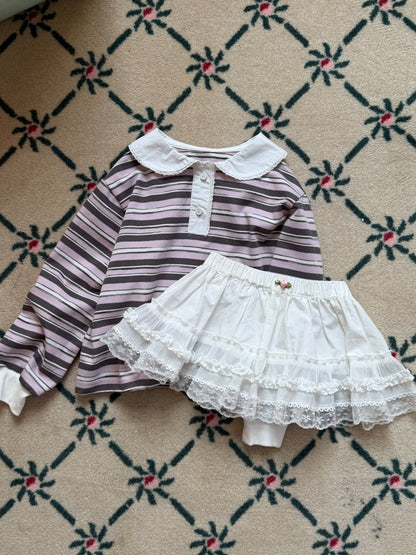 aiai cherry line collar red t-shirt (95-140cm)